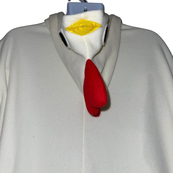 Fleece Chicken Rooster Unionsuit Costume Mens M Cream Halloween Hooded Oversized - Picture 8 of 10